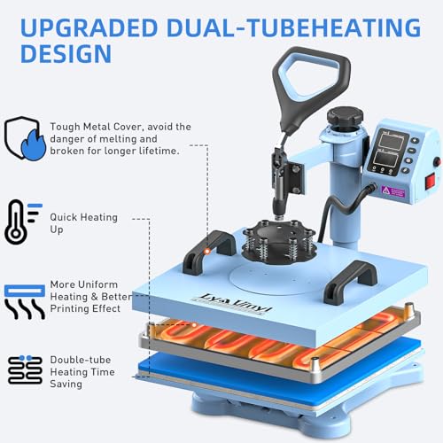 15" x 15" Lya Vinyl 7-in-1 Sublimation Heat Press