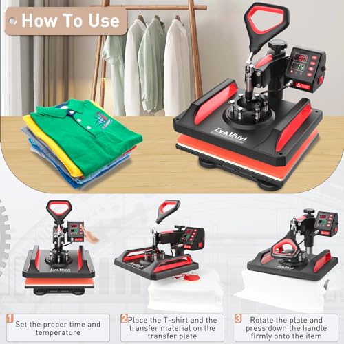 5 in 1 Combo Heat Press Machine - 12x15" Sublimation