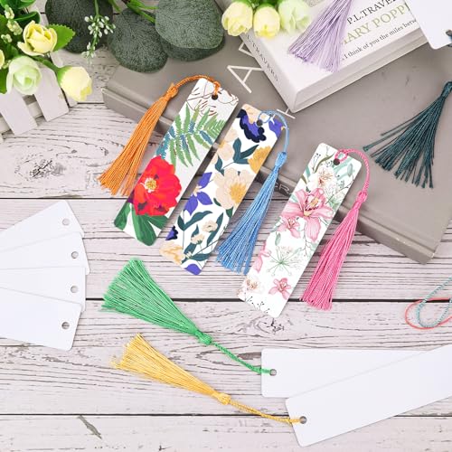 30 Sets Sublimation Blank Bookmarks with DIY Accessories