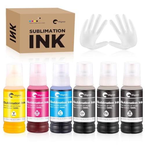 Wide-Format Sublimation Ink for Heat Press Transfer (6x100ML)