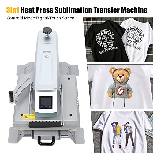 Digital Touch Screen Sublimation Heat Press Machine, 1400W