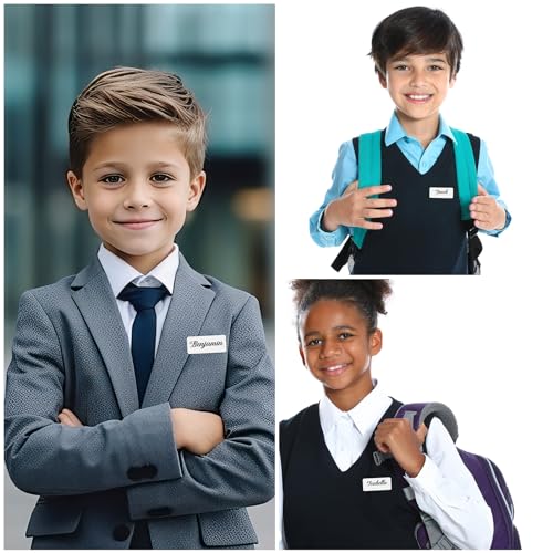 30 Pack Aluminium Name Tags with Magnetic Backing