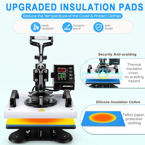 Whubefy 12x10 Swing Away Heat Press for Sublimation
