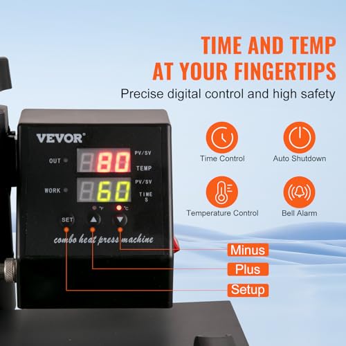 VEVOR 2 in 1 Heat Press Machine Combo