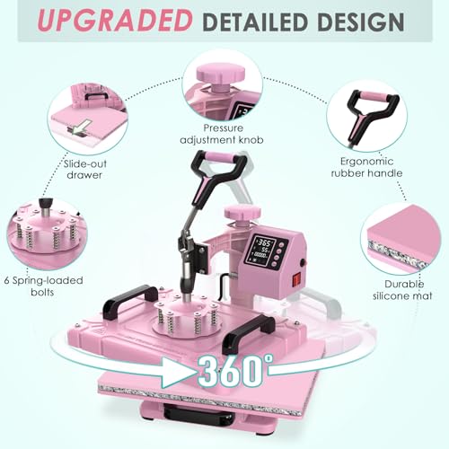 5 in 1 Sublimation Heat Press Machine Kit