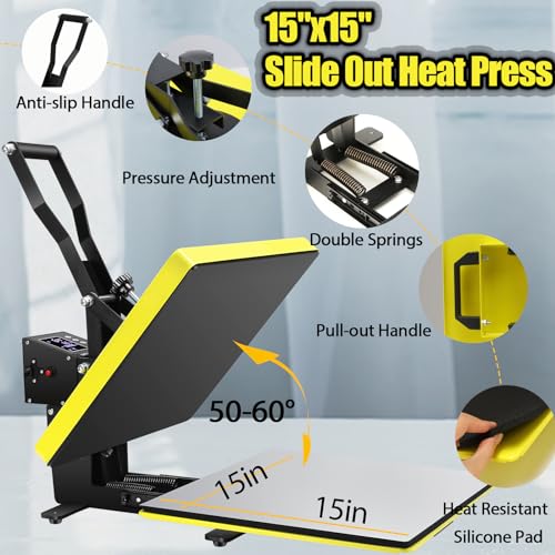 15x15 Slide Out Heat Press Machine for Sublimation