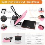 Whubefy 15x15 Digital Clamshell Heat Press Machine