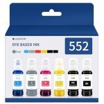 GUBFFON 552 Ink Bottle 6-Pack for Epson EcoTank