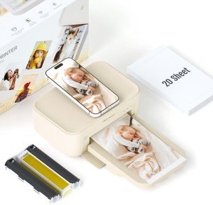 HPRT 4X6 Photo Printer with 20 Sheets & Ribbon