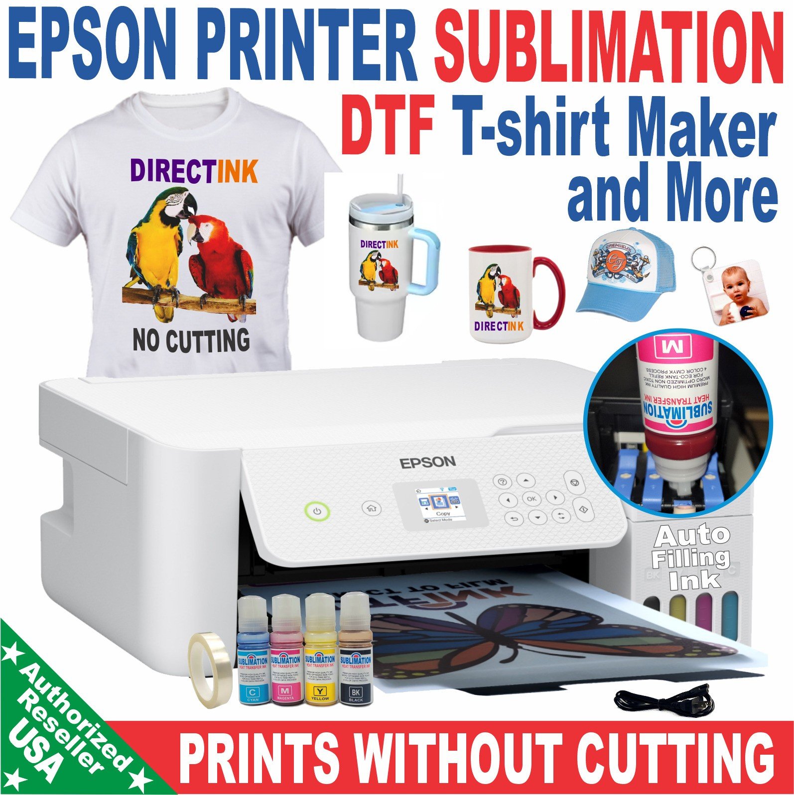 Epson Sublimation Printer with Heat Transfer Bundle