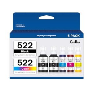CEEBOO 522 Printer Ink Refill Set, 5 Bottles