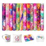 12pcs Paint Splatter Sublimation Transfer Paper