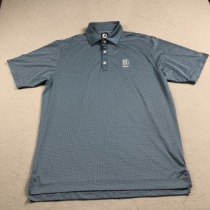 Men's Large Blue Abstract Golf Polo Shirt