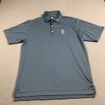 Men's Large Blue Abstract Golf Polo Shirt
