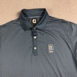 Men's Large Blue Abstract Golf Polo Shirt