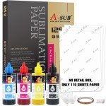 A-SUB 8.5x11 Sublimation Paper & KOALA Ink Bundle