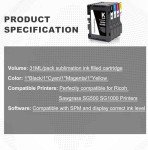 AYMSous 4-Pack Sublimation Ink for Sawgrass Printers