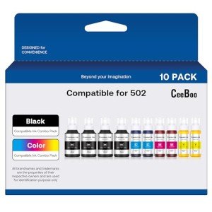 CEEBOO 502 Ink Bottle Replacement Set - 10 Bottles