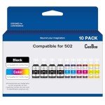 CEEBOO 502 Ink Bottle Replacement Set - 10 Bottles