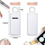 Blank Neoprene Lipstick Holder Keychain, White