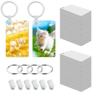 240 Pcs Double-Sided Aluminum Sublimation Keychain Blanks