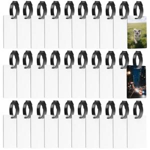 30-Pack White Double-Sided MDF Luggage Tag Blanks