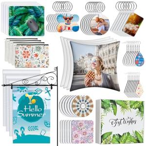 114Pcs Sublimation Blanks Set for DIY Crafts
