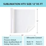 HTVRONT Matte Sublimation Vinyl for Fabrics 12" x 5FT