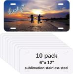 10-Pack Aluminum Sublimation License Plate Blanks 6"x12