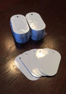 Gloss White Aluminum Dog Tag Blanks - 100 Pack