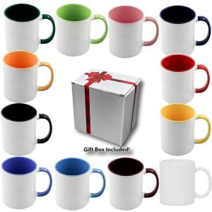 12 Pack 11oz Two-Tone Sublimation Coffee Mugs
