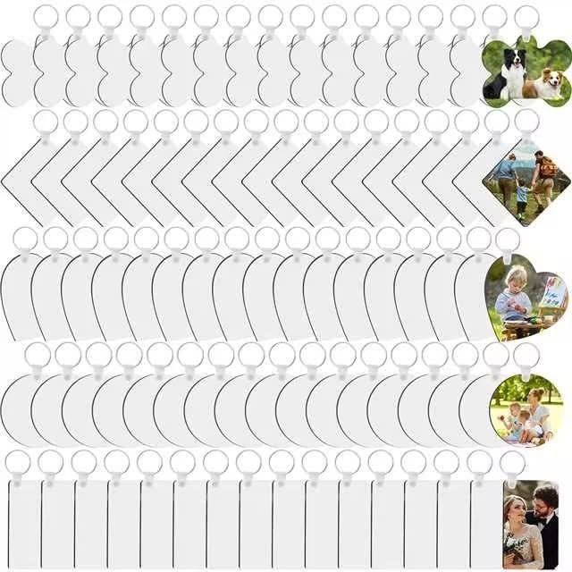 135 Pcs Double-Sided Sublimation Keychain Blanks