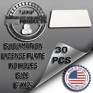 30 Aluminum Sublimation License Plate Blanks 6"x12
