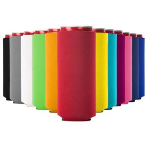 12 Pack Blank Slim Can Cooler Sleeves