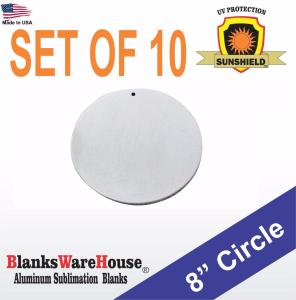 8" Circle Sublimation Blanks - 10 Pack