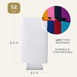 12 Pack Blank Slim Can Cooler Sleeves