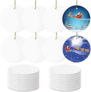 Bulk White Ceramic Sublimation Ornaments for Heat Press