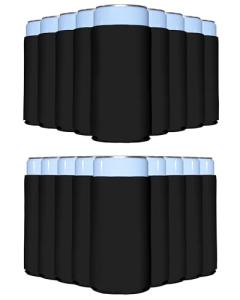 25-Pack Black Blank Slim Can Cooler Sleeves