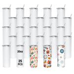 20oz Skinny Straight Sublimation Tumblers - 25 Pack