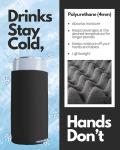 25-Pack Black Blank Slim Can Cooler Sleeves