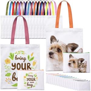 MAFYE 30 Pcs Customizable Sublimation Tote Bags