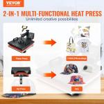 VEVOR 2 in 1 15x15 Sublimation Heat Press Combo