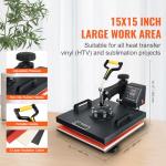 VEVOR 2 in 1 15x15 Sublimation Heat Press Combo