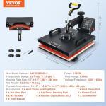 VEVOR 2 in 1 15x15 Sublimation Heat Press Combo