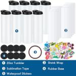 8 Pack 20 oz Stainless Steel Sublimation Tumblers