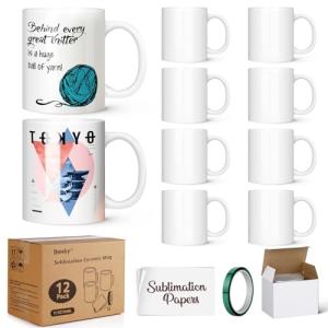 Dmsky 11 oz Blank Sublimation Coffee Mugs Set