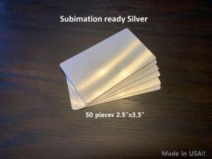 Brushed Silver Aluminum Sublimation Blanks 50 Pack