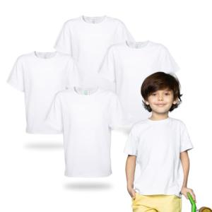 4 Pack Toddler Blank Sublimation T-Shirts - White
