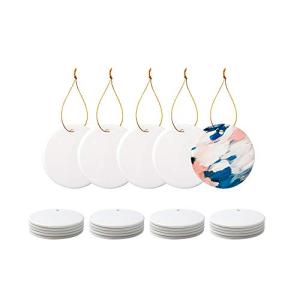PYD Life 25 Pack Sublimation Ceramic Ornaments 2.75