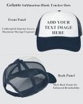 Gelante Sublimation Blank Trucker Hats - White/Navy